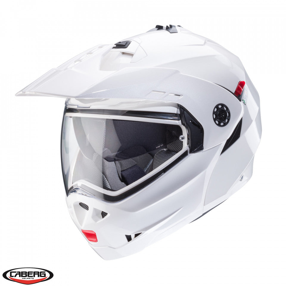 Casca modulabila (flip-up)/adventure Caberg model Tourmax X SV alb metalic lucios Pinlock ready - lentila Pinlock inclusa