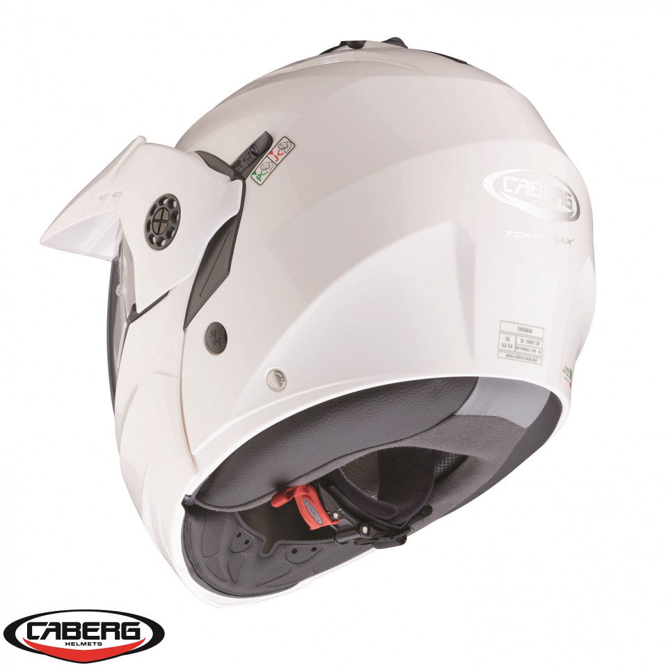 Casca modulabila (flip-up)/adventure Caberg model Tourmax X SV alb metalic lucios Pinlock ready - lentila Pinlock inclusa