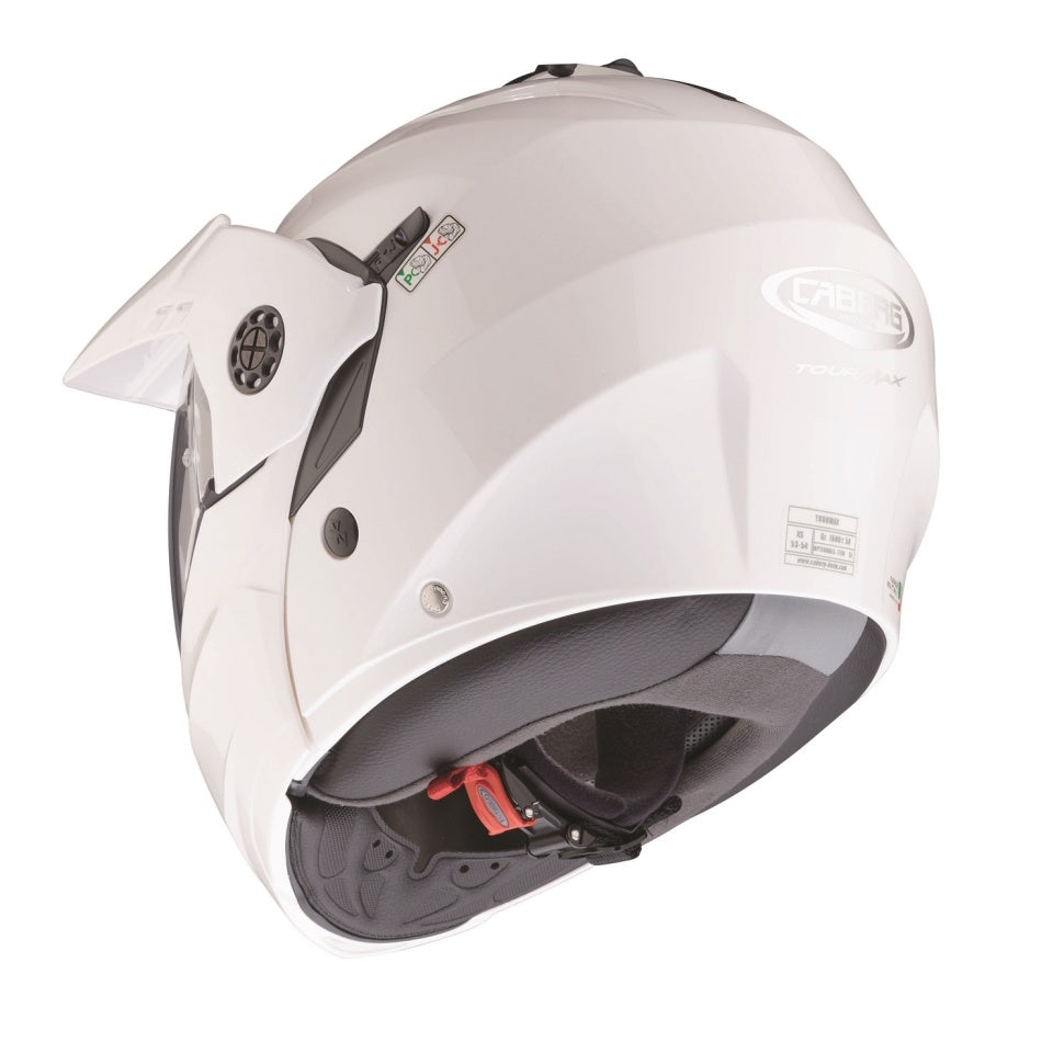 Casca modulabila (flip-up)/adventure Caberg model Tourmax X SV alb metalic lucios Pinlock ready - lentila Pinlock inclusa