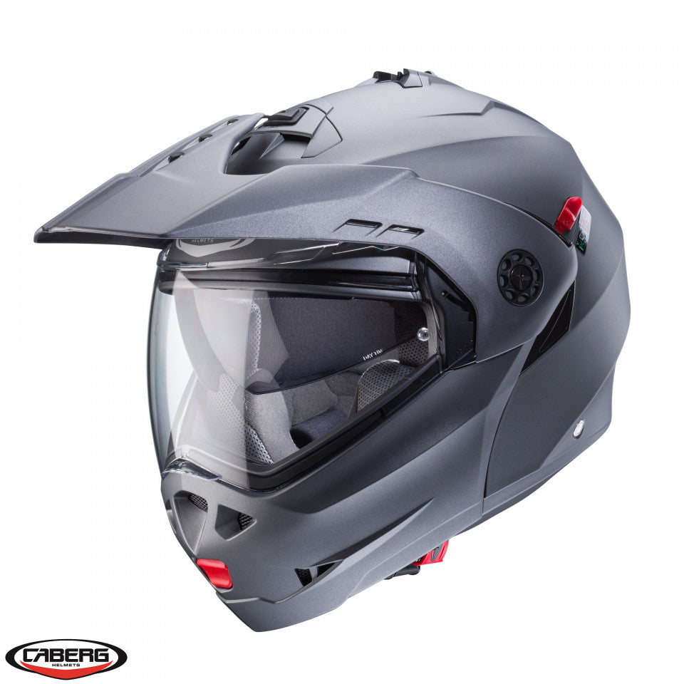 Casca modulabila (flip-up)/adventure Caberg model Tourmax X SV gun metal (titanium) mat Pinlock ready - lentila Pinlock inclusa