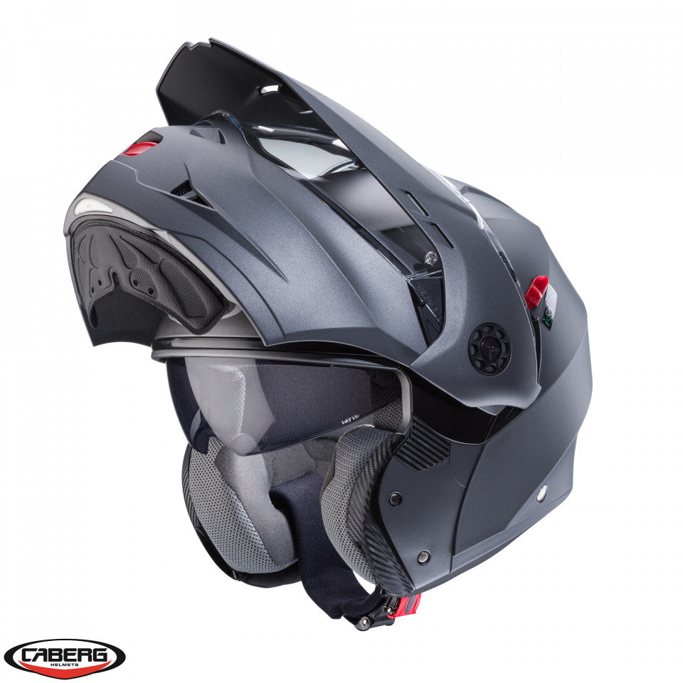 Casca modulabila (flip-up)/adventure Caberg model Tourmax X SV gun metal (titanium) mat Pinlock ready - lentila Pinlock inclusa