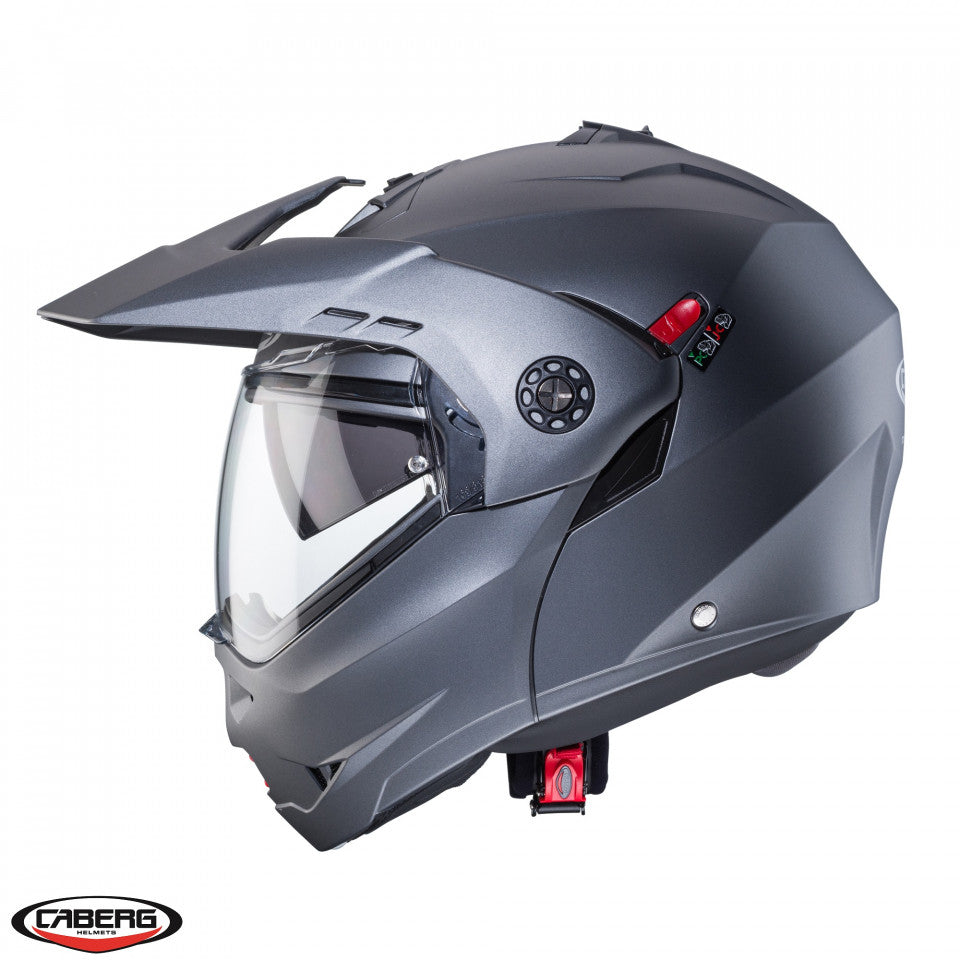 Casca modulabila (flip-up)/adventure Caberg model Tourmax X SV gun metal (titanium) mat Pinlock ready - lentila Pinlock inclusa