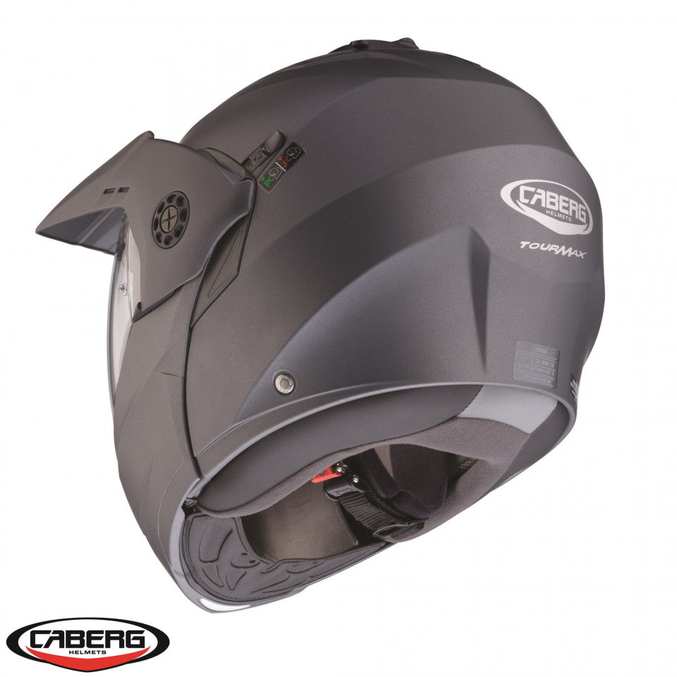 Casca modulabila (flip-up)/adventure Caberg model Tourmax X SV gun metal (titanium) mat Pinlock ready - lentila Pinlock inclusa