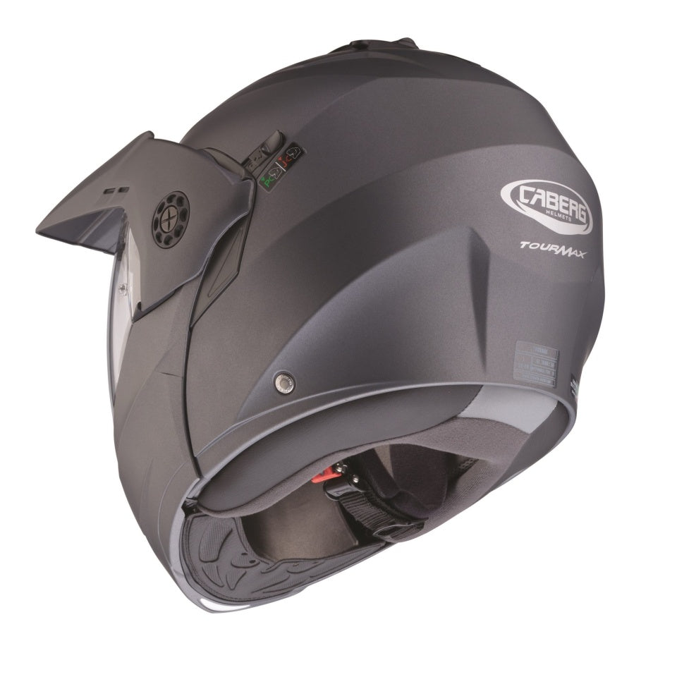 Casca modulabila (flip-up)/adventure Caberg model Tourmax X SV gun metal (titanium) mat Pinlock ready - lentila Pinlock inclusa