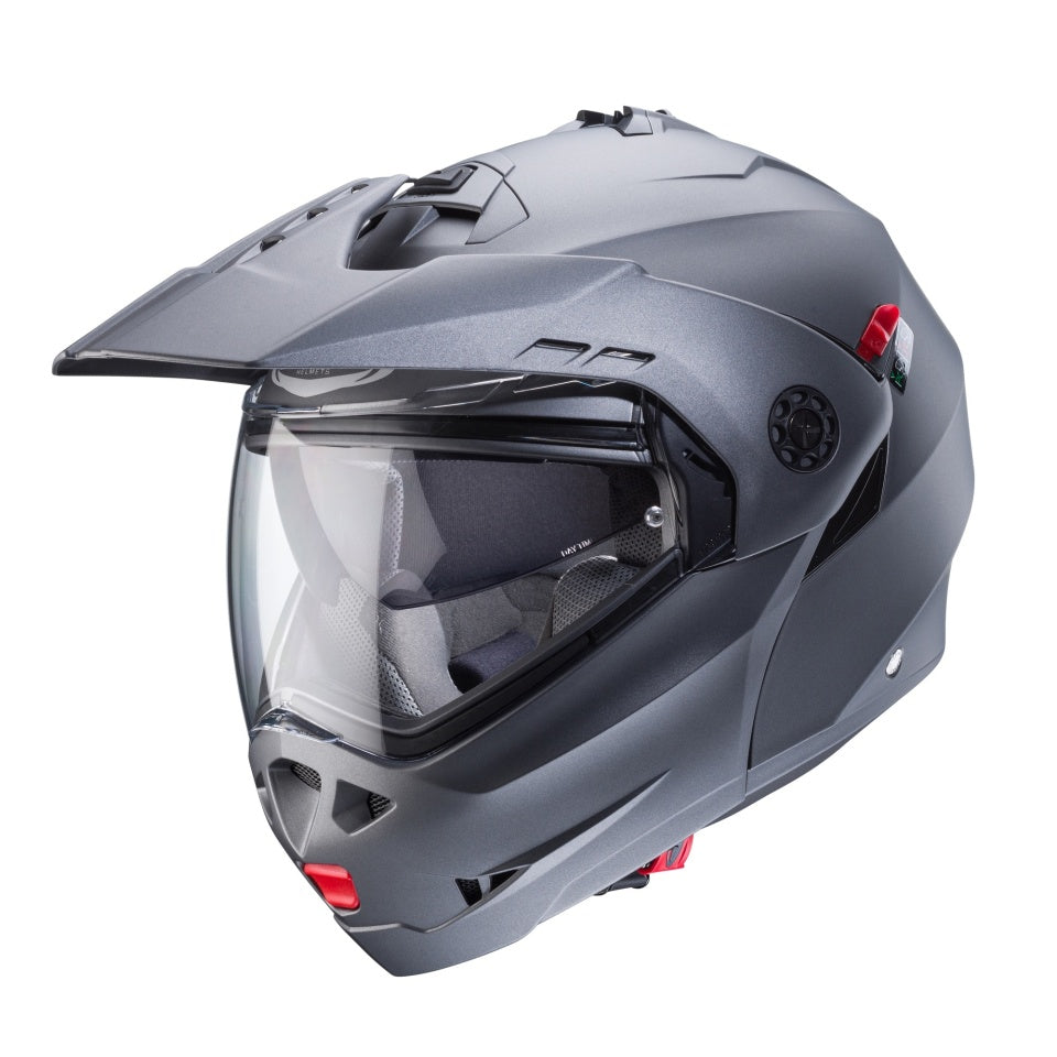 Casca modulabila (flip-up)/adventure Caberg model Tourmax X SV gun metal (titanium) mat Pinlock ready - lentila Pinlock inclusa