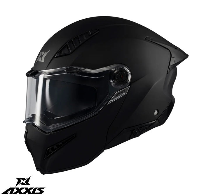 Casca modulabila (flip-up) Axxis GhostFighter SV A1 negru mat (ochelari soare integrati) – tip viziera: MT-V-36