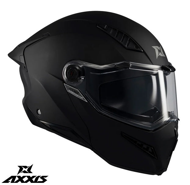 Casca modulabila (flip-up) Axxis GhostFighter SV A1 negru mat (ochelari soare integrati) – tip viziera: MT-V-36
