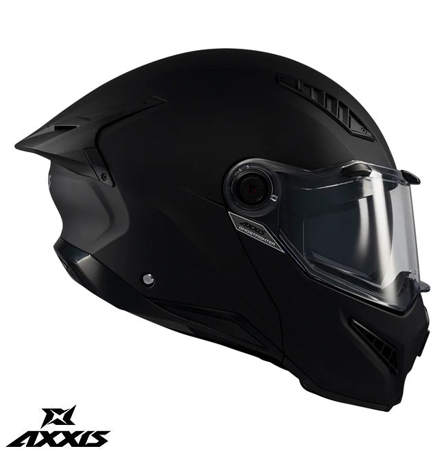 Casca modulabila (flip-up) Axxis GhostFighter SV A1 negru mat (ochelari soare integrati) – tip viziera: MT-V-36