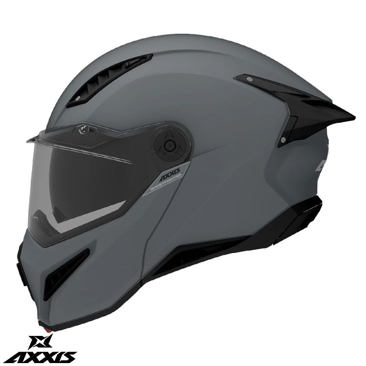 Casca modulabila (flip-up) Axxis GhostFighter SV A12 titanium mat (ochelari soare integrati) – tip viziera: MT-V-36