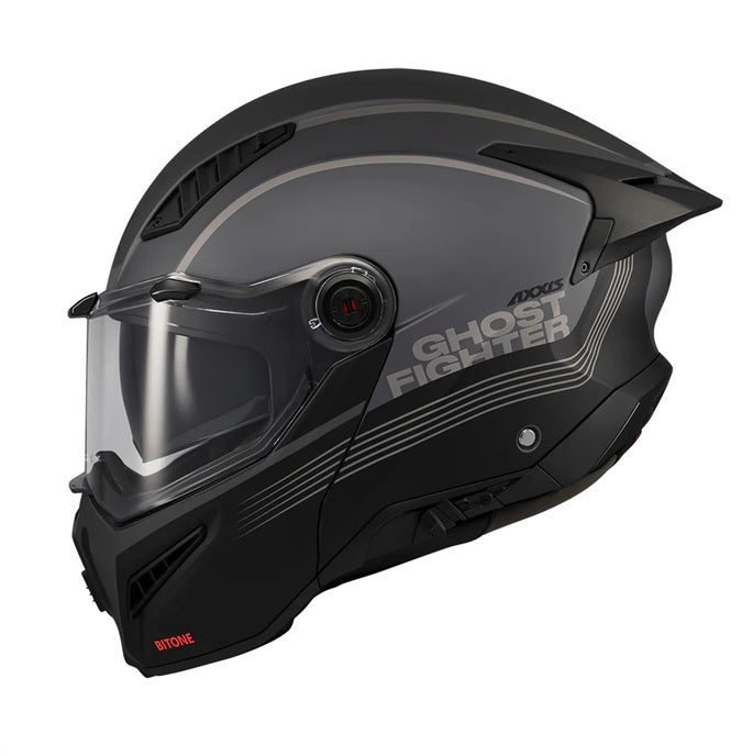 Casca modulabila (flip-up) Axxis GhostFighter SV Bitone C12 gri mat (ochelari soare integrati) – tip viziera: MT-V-36