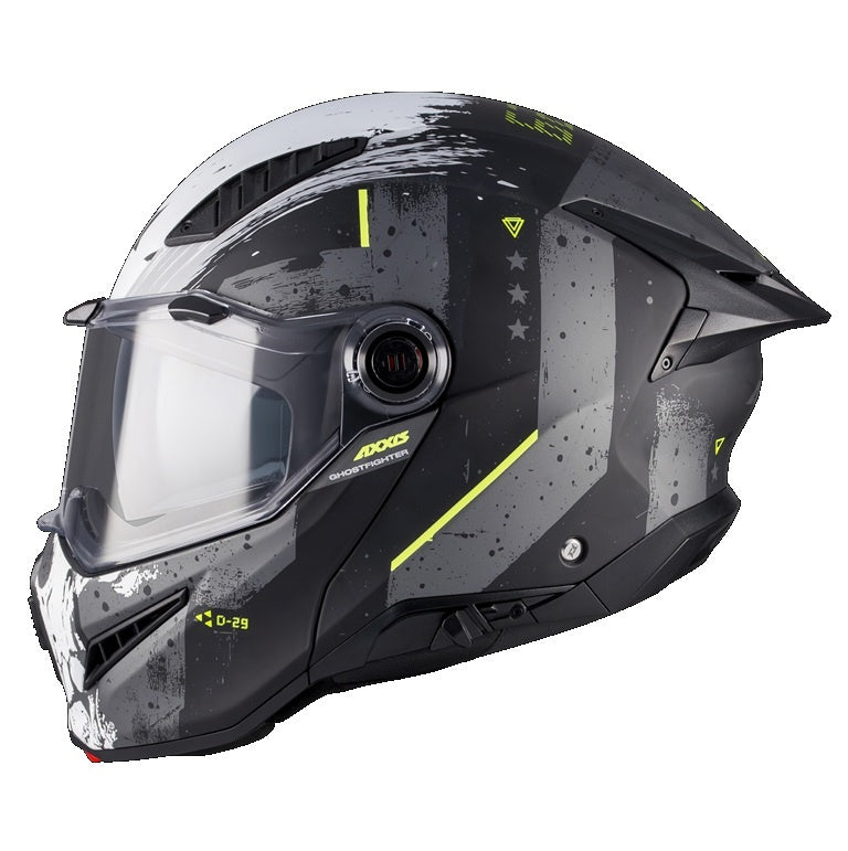 Casca modulabila (flip-up) Axxis GhostFighter SV D29 B2 gri mat (ochelari soare integrati) Pinlock Ready – tip viziera: MT-V-36