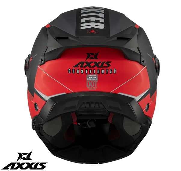 Casca modulabila (flip-up) Axxis GhostFighter SV Maniac B5 negru/rosu mat (ochelari soare integrati) – tip viziera: MT-V-36
