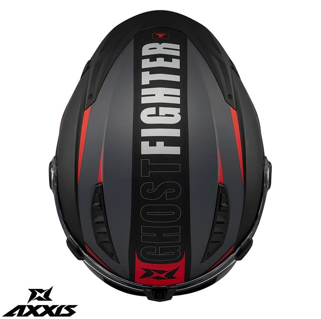Casca modulabila (flip-up) Axxis GhostFighter SV Maniac B5 negru/rosu mat (ochelari soare integrati) – tip viziera: MT-V-36