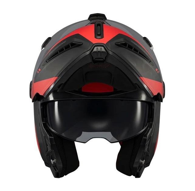 Casca modulabila (flip-up) Axxis GhostFighter SV Maniac B5 negru/rosu mat (ochelari soare integrati) – tip viziera: MT-V-36