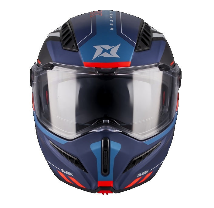 Casca modulabila (flip-up) Axxis GhostFighter SV Sleek B7 albastru mat (ochelari soare integrati) Pinlock Ready – tip viziera: MT-V-36