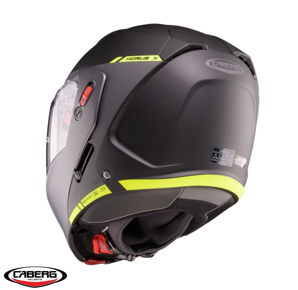 Casca modulabila (flip-up) Caberg Horus X Ray L6 negru/gri/galben fluor mat Pinlock ready - lentila Pinlock inclusa