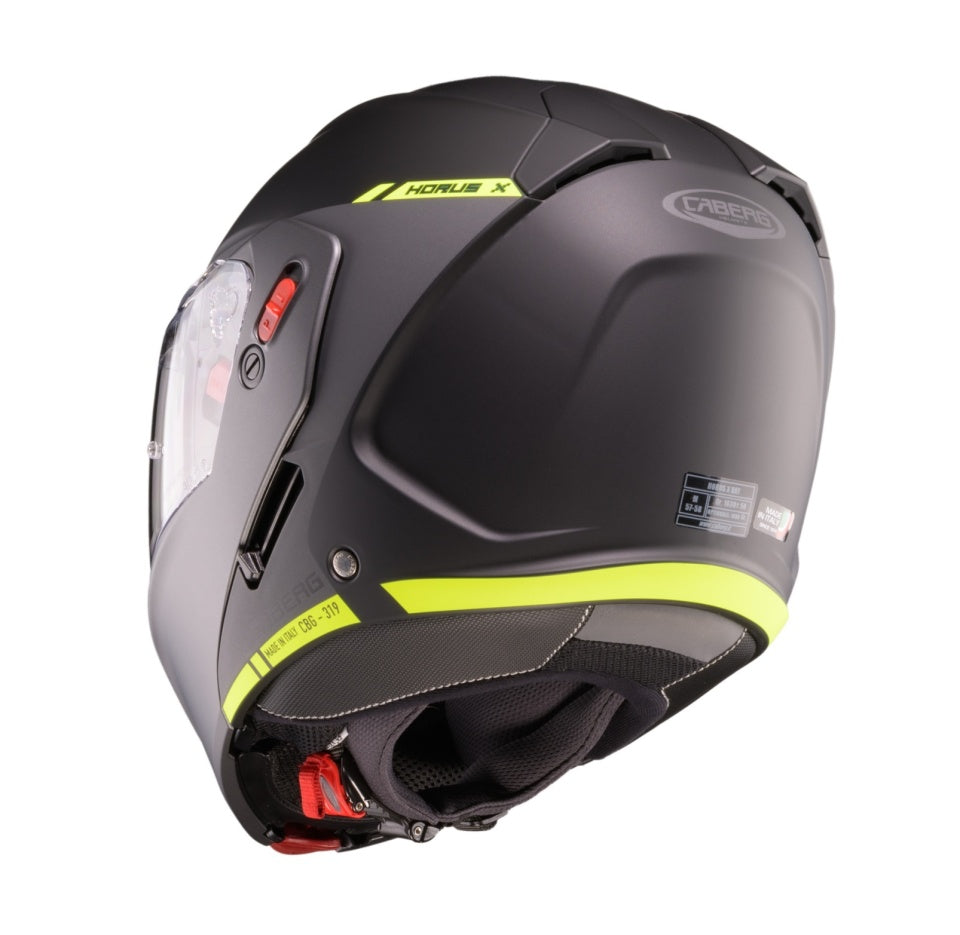 Casca modulabila (flip-up) Caberg Horus X Ray L6 negru/gri/galben fluor mat Pinlock ready - lentila Pinlock inclusa