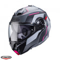 Casca modulabila (flip-up) Caberg model Duke Evo Move M1 SV gun metal (titanium)/negru/fuchsia (roz) mat Pinlock ready – lentila Pinlock inclusa
