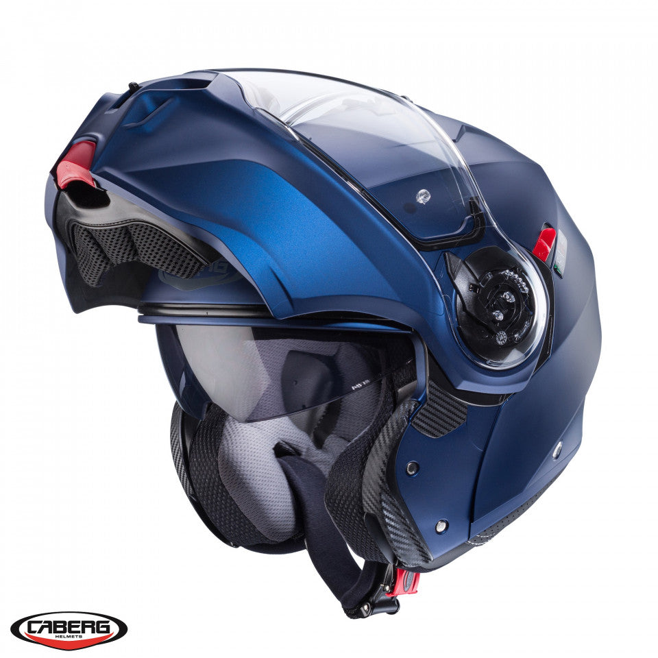 Casca modulabila (flip-up) Caberg model Duke Evo SV albastru mat Yama Pinlock ready - lentila Pinlock inclusa