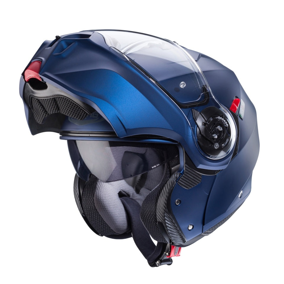 Casca modulabila (flip-up) Caberg model Duke Evo SV albastru mat Yama Pinlock ready - lentila Pinlock inclusa