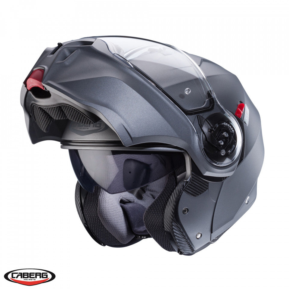 Casca modulabila (flip-up) Caberg model Duke Evo SV gun metal (titanium) mat Pinlock ready - lentila Pinlock inclusa
