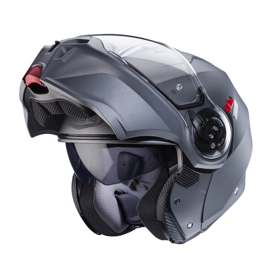 Casca modulabila (flip-up) Caberg model Duke Evo SV gun metal (titanium) mat Pinlock ready - lentila Pinlock inclusa