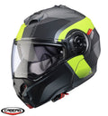 Casca modulabila (flip-up) Caberg model Duke Evo SV Indy L1 gun metal (titanium)/galben fluor/negru mat Pinlock ready - lentila Pinlock inclusa