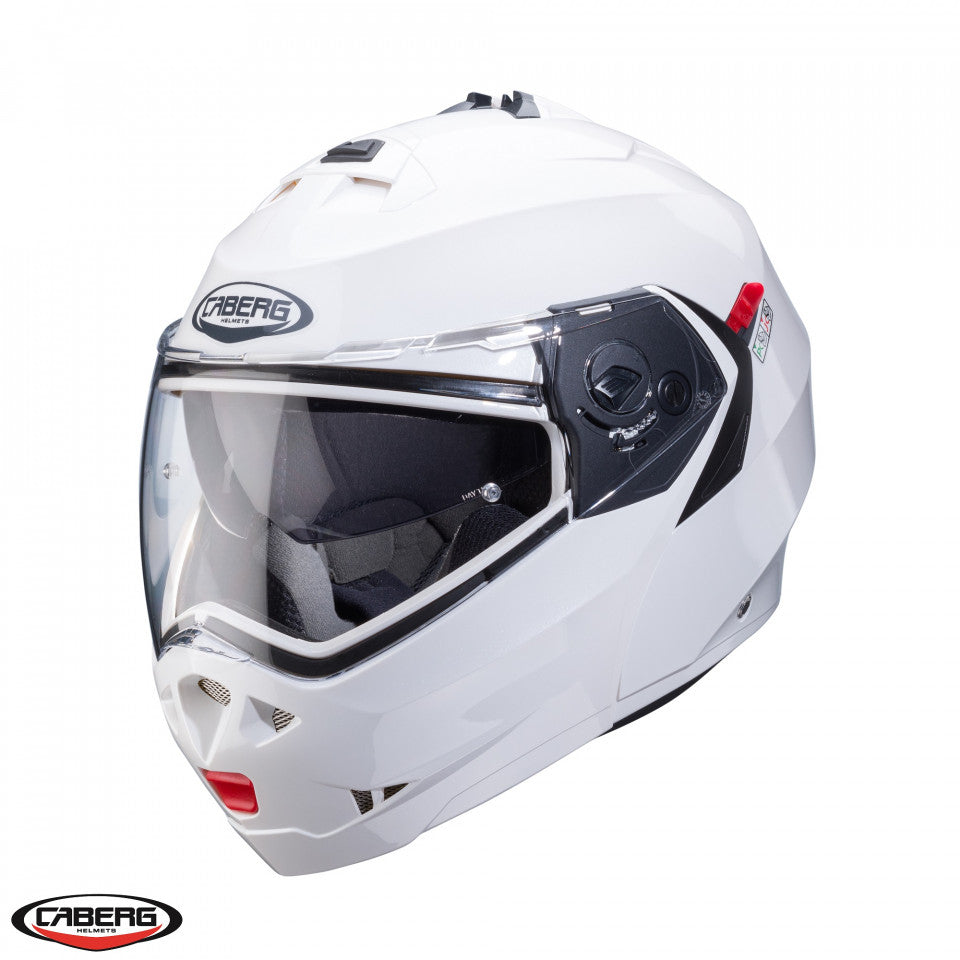 Casca modulabila (flip-up) Caberg model Duke X SV alb metalic lucios Pinlock ready - lentila Pinlock inclusa