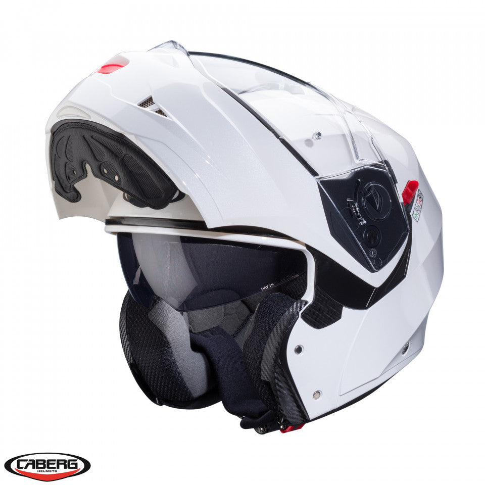 Casca modulabila (flip-up) Caberg model Duke X SV alb metalic lucios Pinlock ready - lentila Pinlock inclusa