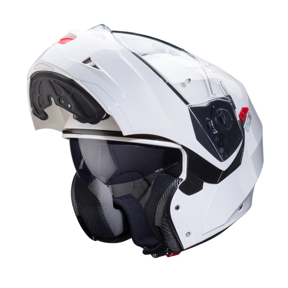 Casca modulabila (flip-up) Caberg model Duke X SV alb metalic lucios Pinlock ready - lentila Pinlock inclusa