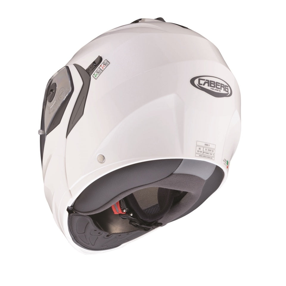 Casca modulabila (flip-up) Caberg model Duke X SV alb metalic lucios Pinlock ready - lentila Pinlock inclusa