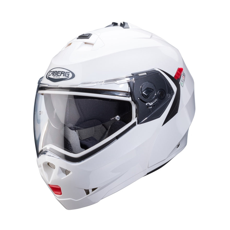 Casca modulabila (flip-up) Caberg model Duke X SV alb metalic lucios Pinlock ready - lentila Pinlock inclusa