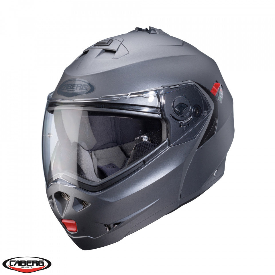 Casca modulabila (flip-up) Caberg model Duke X SV gun metal (titanium) mat Pinlock ready - lentila Pinlock inclusa