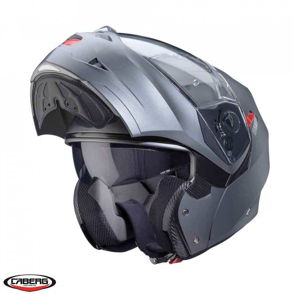 Casca modulabila (flip-up) Caberg model Duke X SV gun metal (titanium) mat Pinlock ready - lentila Pinlock inclusa