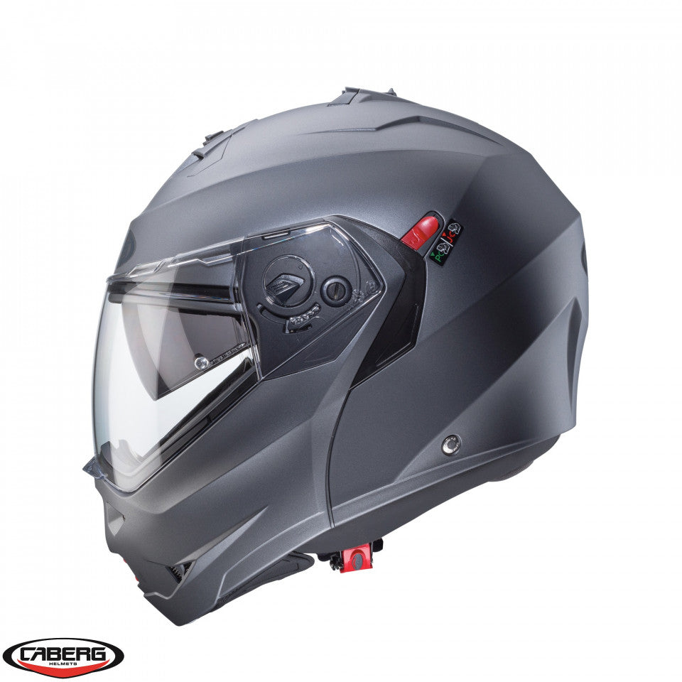 Casca modulabila (flip-up) Caberg model Duke X SV gun metal (titanium) mat Pinlock ready - lentila Pinlock inclusa
