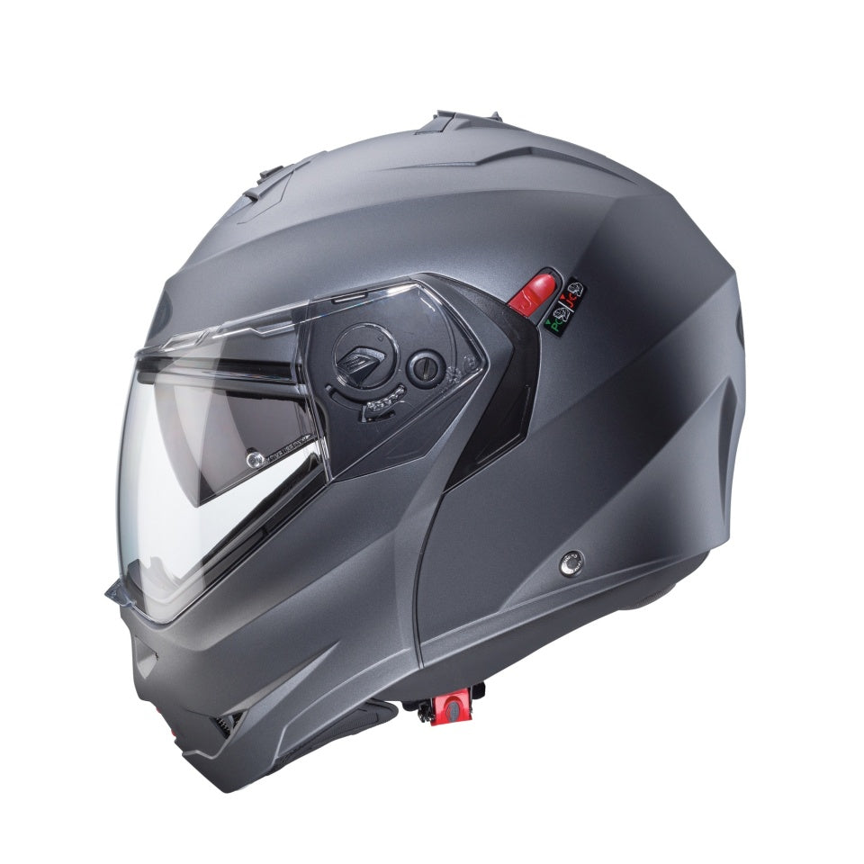 Casca modulabila (flip-up) Caberg model Duke X SV gun metal (titanium) mat Pinlock ready - lentila Pinlock inclusa