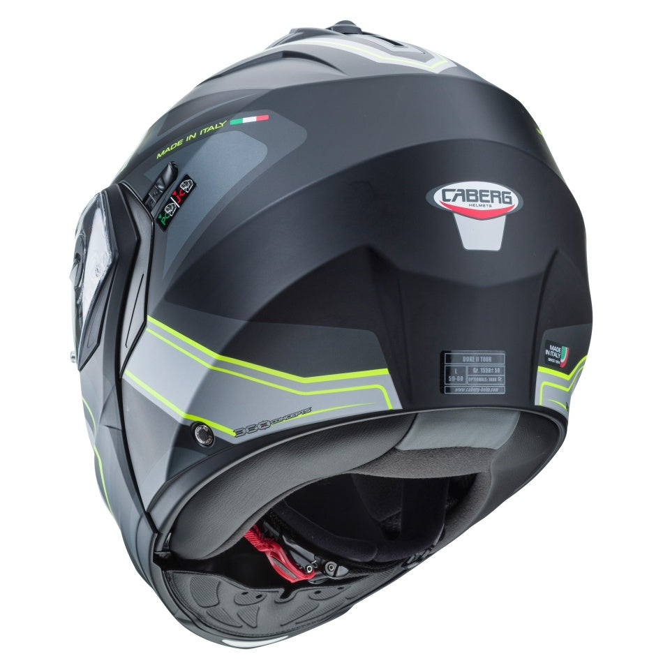 Casca modulabila (flip-up) Caberg model Duke X SV Tour I5 negru/galben fluor/antracit mat Pinlock ready - lentila Pinlock inclusa