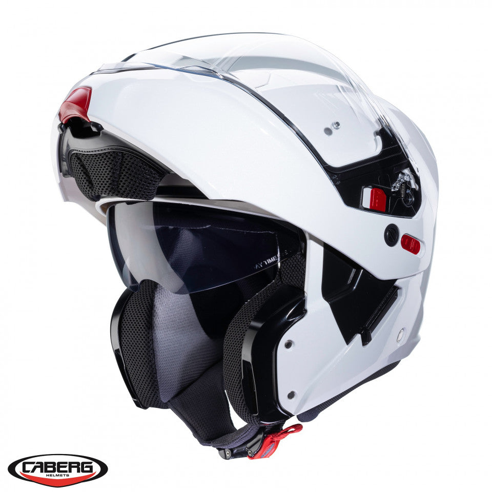 Casca modulabila (flip-up) Caberg model Horus X alb metalic lucios Pinlock ready - lentila Pinlock inclusa