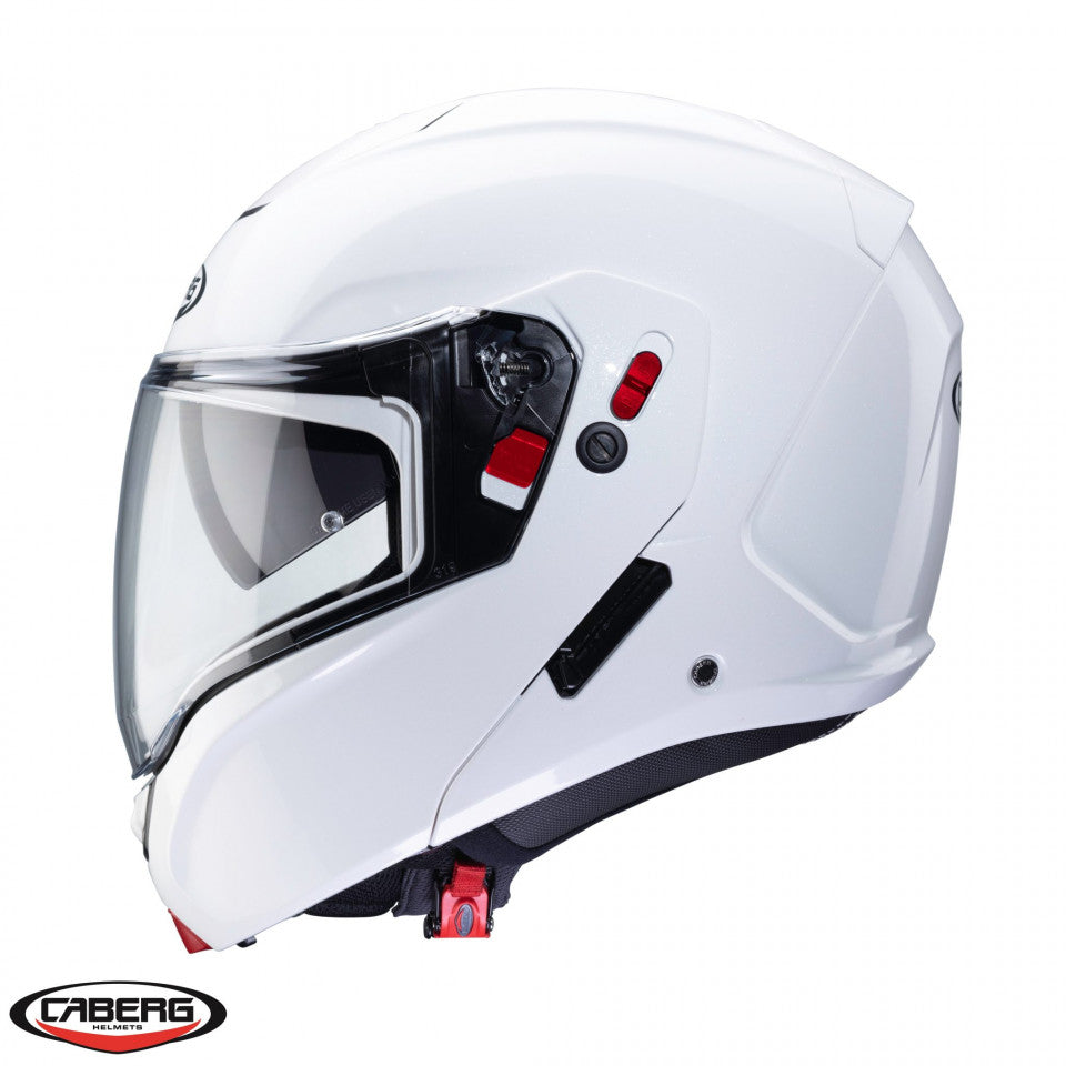 Casca modulabila (flip-up) Caberg model Horus X alb metalic lucios Pinlock ready - lentila Pinlock inclusa