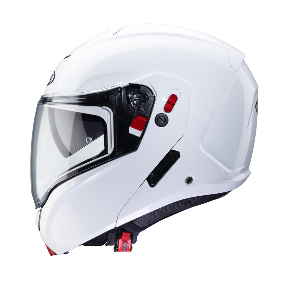 Casca modulabila (flip-up) Caberg model Horus X alb metalic lucios Pinlock ready - lentila Pinlock inclusa