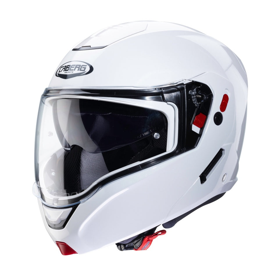 Casca modulabila (flip-up) Caberg model Horus X alb metalic lucios Pinlock ready - lentila Pinlock inclusa