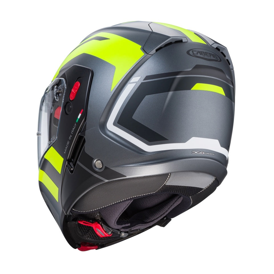 Casca modulabila (flip-up) Caberg model Horus X Road L1 gun metal (titanium)/negru/galben fluor mat Pinlock ready - lentila Pinlock inclusa