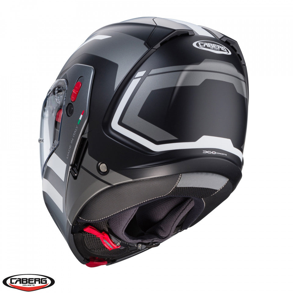 Casca modulabila (flip-up) Caberg model Horus X Road M4 negru/gun metal (titanium)/alb mat Pinlock ready - lentila Pinlock inclusa