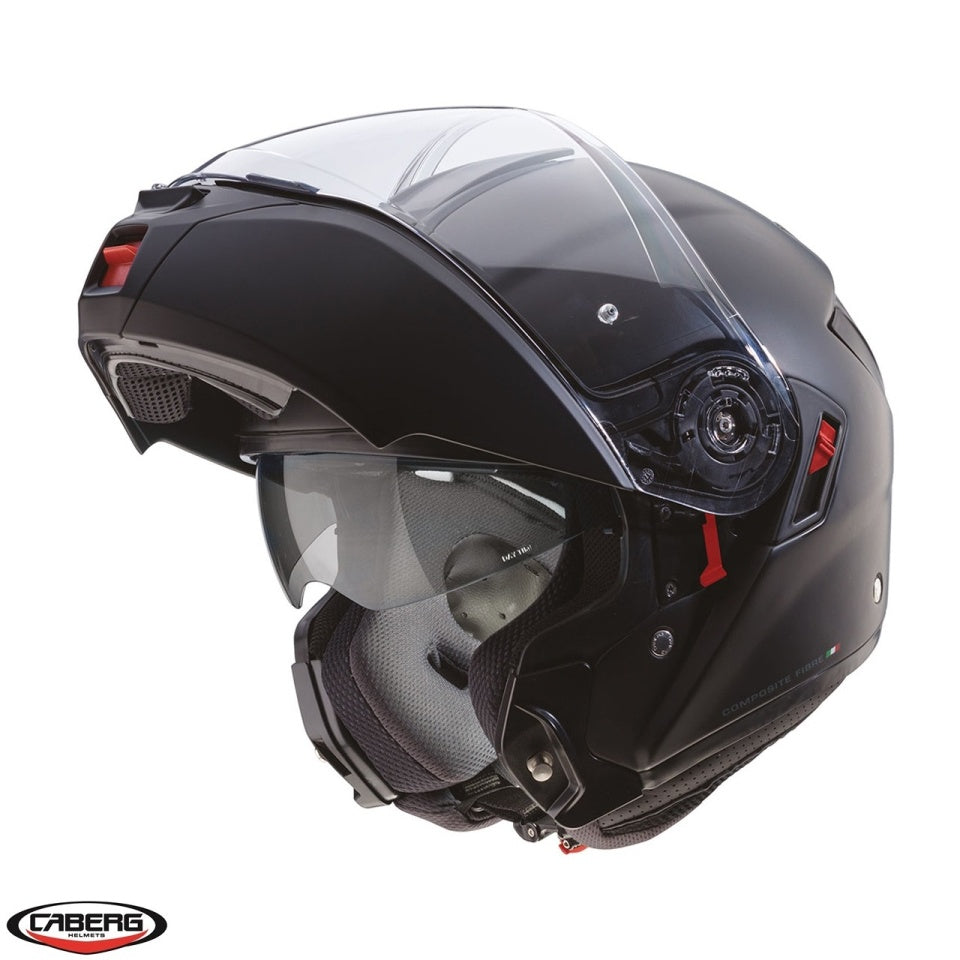 Casca modulabila (flip-up) Caberg model Levo X 17 negru mat Pinlock ready - lentila Pinlock inclusa (fibra de sticla)