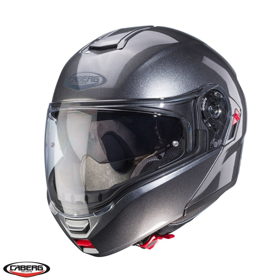 Casca modulabila (flip-up) Caberg model Levo X N1 gri metalic lucios Pinlock ready - lentila Pinlock inclusa (fibra de sticla)