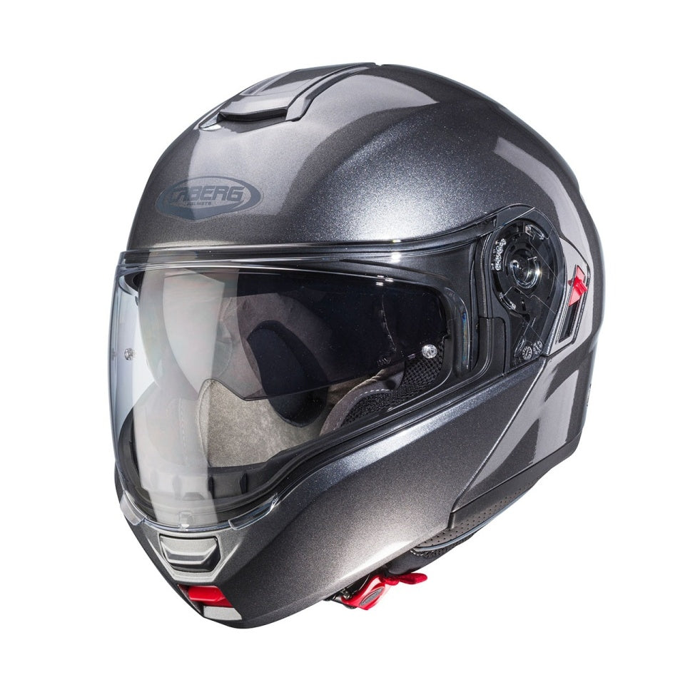Casca modulabila (flip-up) Caberg model Levo X N1 gri metalic lucios Pinlock ready - lentila Pinlock inclusa (fibra de sticla)