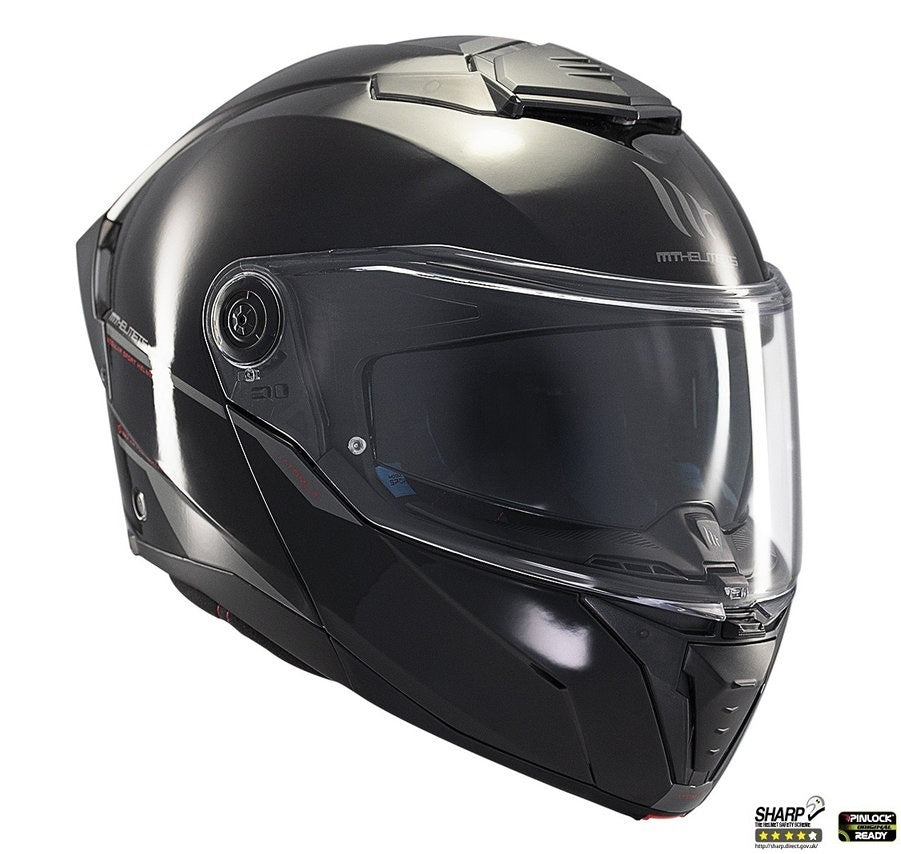 Casca modulabila MT Atom 2 SV A1 negru lucios (ochelari soare integrati) Pinlock Ready - tip viziera: MT-V-35
