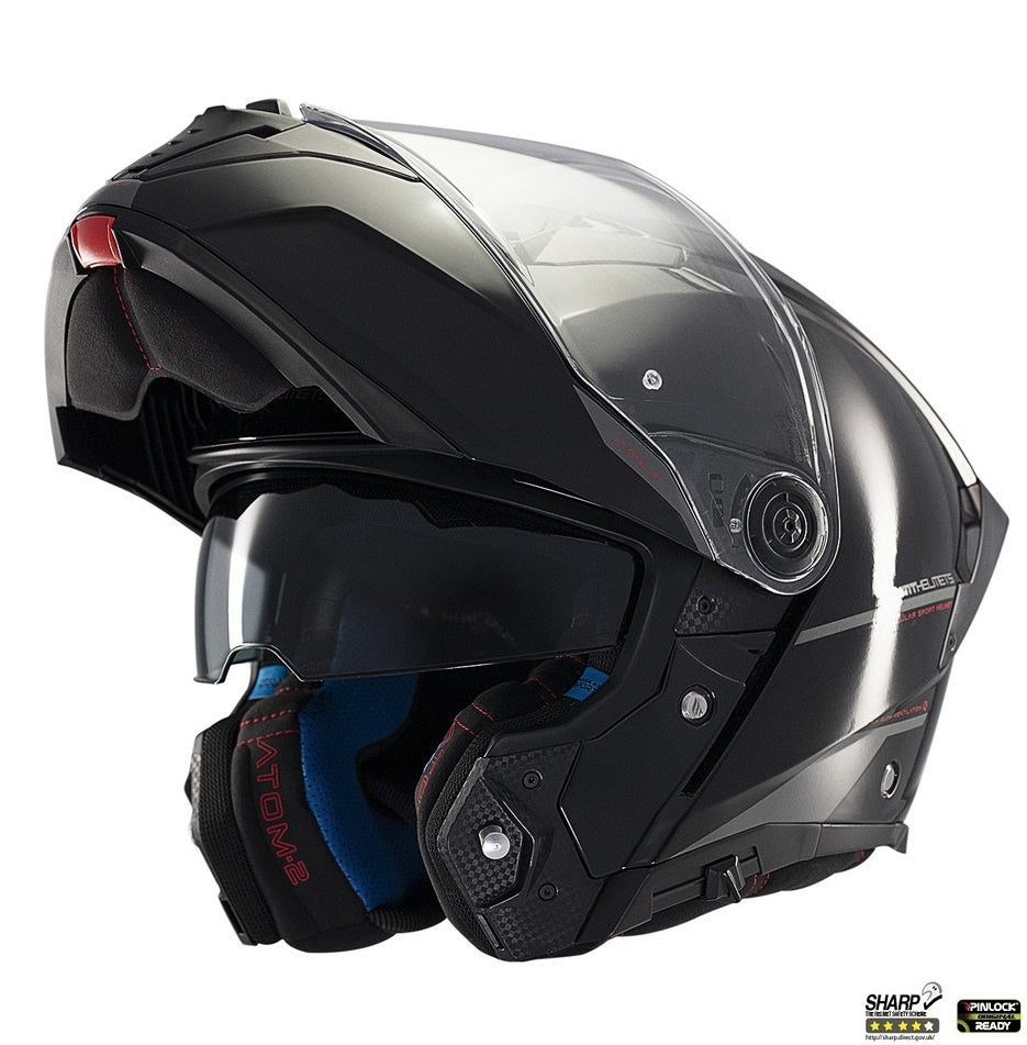 Casca modulabila MT Atom 2 SV A1 negru lucios (ochelari soare integrati) Pinlock Ready - tip viziera: MT-V-35