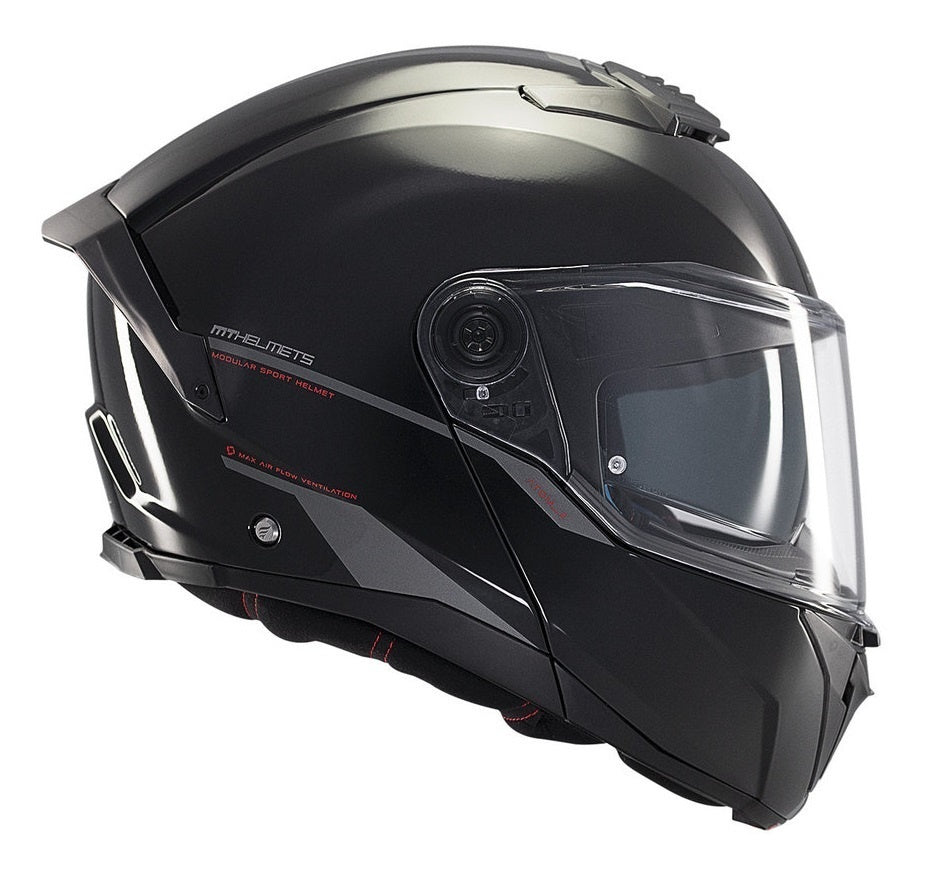 Casca modulabila MT Atom 2 SV A1 negru lucios (ochelari soare integrati) Pinlock Ready - tip viziera: MT-V-35