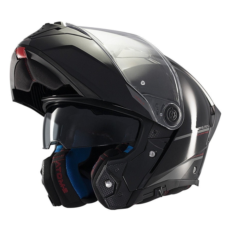 Casca modulabila MT Atom 2 SV A1 negru lucios (ochelari soare integrati) Pinlock Ready - tip viziera: MT-V-35